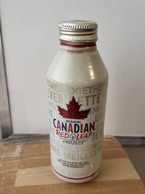 MOLSON CANADIAN RED LEAF PROJECT EMPTY BEER WIDEMOUTH ALUMINUM BOTTLE
